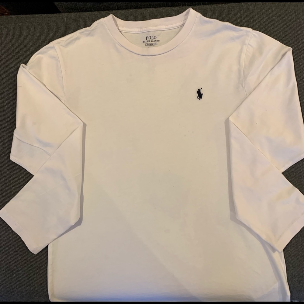 Polo Boys White Long Sleeve T-shirt